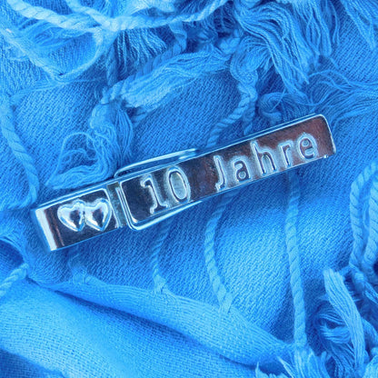 Tin anniversary "10 Jahre" Fridge Magnet, Handmade by William Sturt in Fine Pewter
