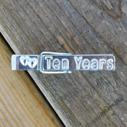 Ten Years Tin anniversary Fridge Magnet, Handmade by William Sturt in Fine Pewter