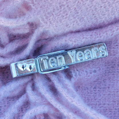 Ten Years Tin anniversary Fridge Magnet, Handmade by William Sturt in Fine Pewter