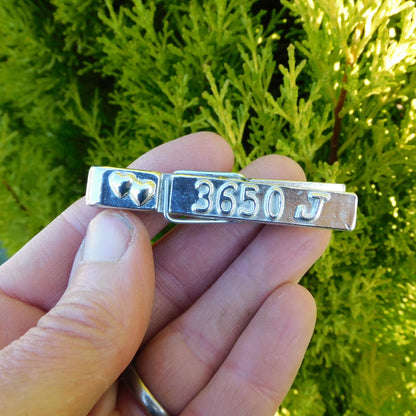 Tin anniversary "3650 J" (3650 Days) Fridge Magnet, Handmade by William Sturt in Fine Pewter