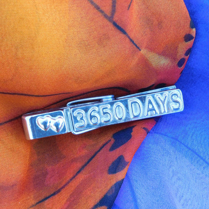 3650 Days Tin anniversary Fridge Magnet, Handmade by William Sturt in Fine Pewter