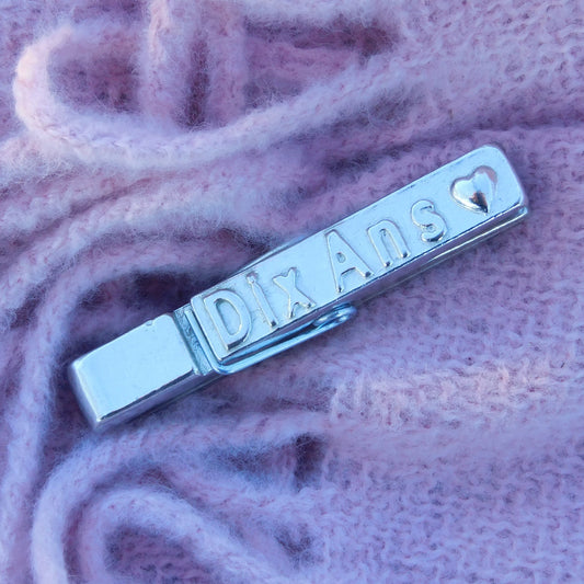 Tin anniversary "Dix Ans" (Ten Years) Fridge Magnet, Handmade by William Sturt in Fine Pewter