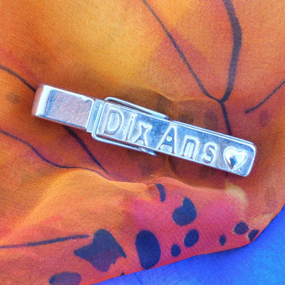 French Tin anniversary Peg Photo Holder, Dix Ans,  Handmade by William Sturt in Fine Pewter