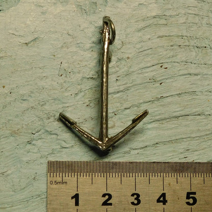 Anchor Pendant Necklace (St Jean Baptiste Design), Handcast Pewter Pendant on Adjustable Waxed Cord