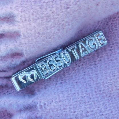 Tin anniversary "3650 Tage" Peg Photo Holder, Handmade by William Sturt in Fine Pewter