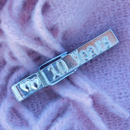 Tin anniversary, 10 Years Fridge Magnet, Handmade by William Sturt in Fine Pewter