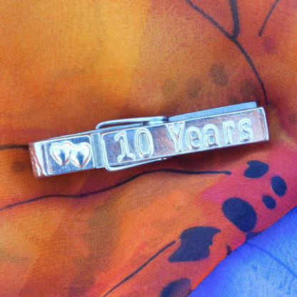 Tin anniversary, 10 Years Fridge Magnet, Handmade by William Sturt in Fine Pewter