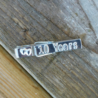 Tin anniversary, 10 Years Fridge Magnet, Handmade by William Sturt in Fine Pewter