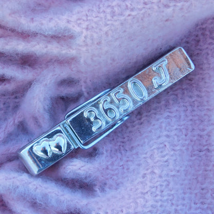 French Tin anniversary Peg Photo Holder, 3650 J,  Handmade by William Sturt in Fine Pewter