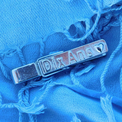 Tin anniversary "Dix Ans" (Ten Years) Fridge Magnet, Handmade by William Sturt in Fine Pewter
