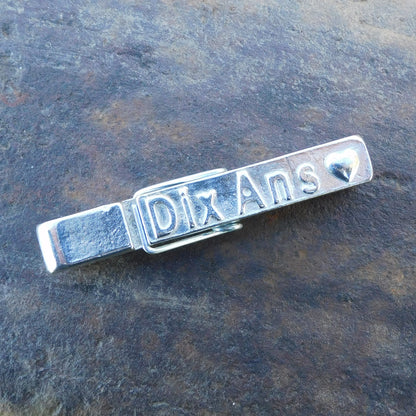Tin anniversary "Dix Ans" (Ten Years) Fridge Magnet, Handmade by William Sturt in Fine Pewter