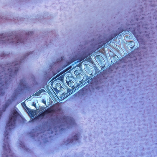 3650 Days Tin anniversary Peg Photo Holder, Handmade by William Sturt in Fine Pewter