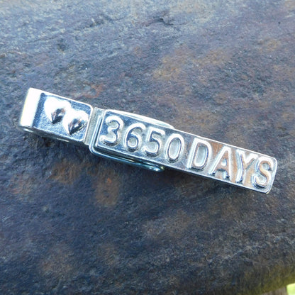 3650 Days Tin anniversary Peg Photo Holder, Handmade by William Sturt in Fine Pewter