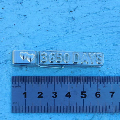 3650 Days Tin anniversary Peg Photo Holder, Handmade by William Sturt in Fine Pewter