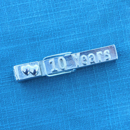 10 Years Tin anniversary Peg Photo Holder, Handmade by William Sturt in Fine Pewter