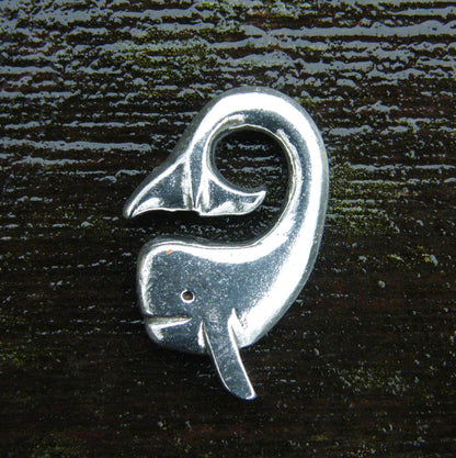 Whale Pendant Necklace, Handcast Pewter Pendant on Adjustable Waxed Cord