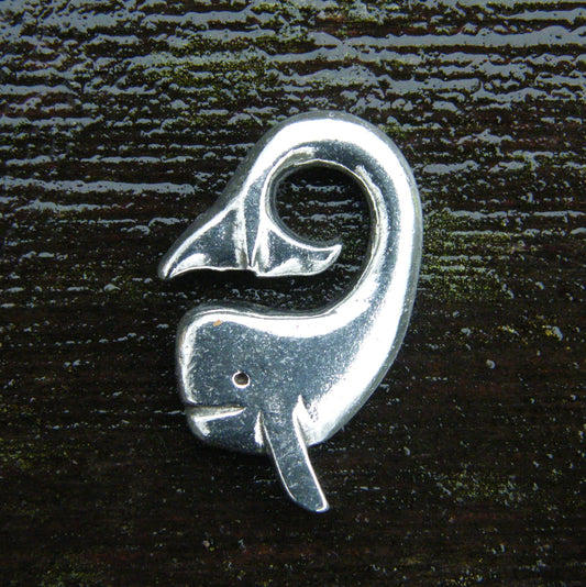 Whale Pendant Necklace, Handcast Pewter Pendant on Adjustable Waxed Cord