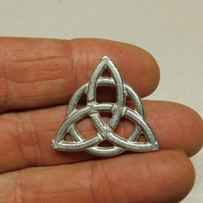 Trinity Knot Brooch (Triquetra), Handcast Pewter, Polished Finish