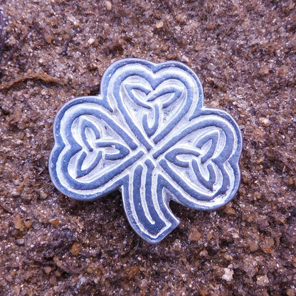 Celtic Shamrock Brooch, Handcast Pewter, Polished Finish Sturt