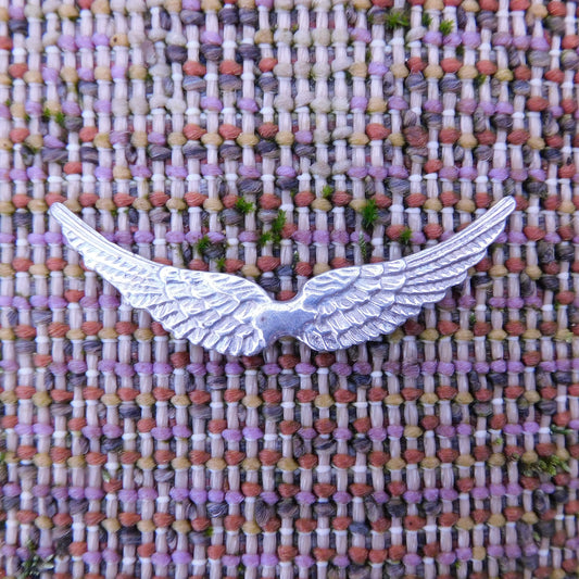 Angel Wings Brooch (Open), Handcast Pewter, Polished Finish