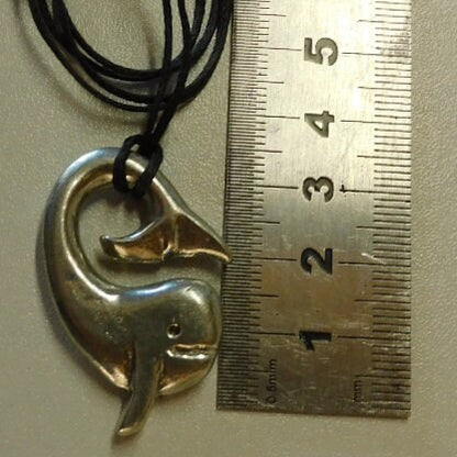 Whale Pendant Necklace, Handcast Pewter Pendant on Adjustable Waxed Cord