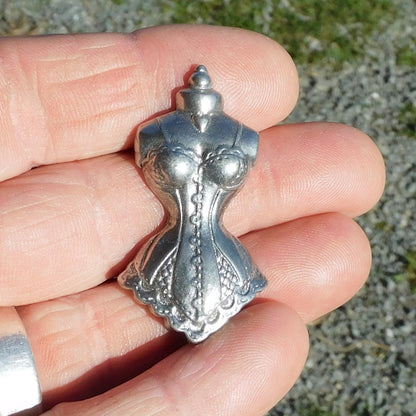 Bodice Brooch, Handcast Pewter, Polished Finish