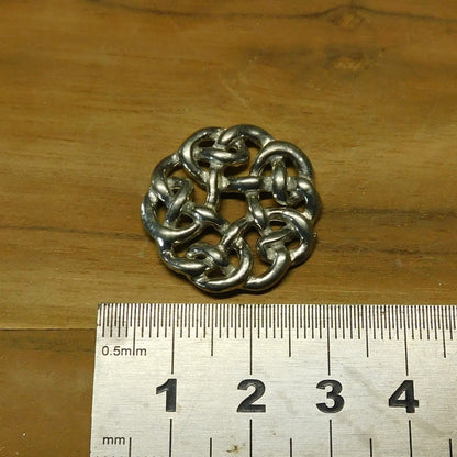 Celtic Knot Brooch (Round Knot), Handcast Pewter, Polished Finish