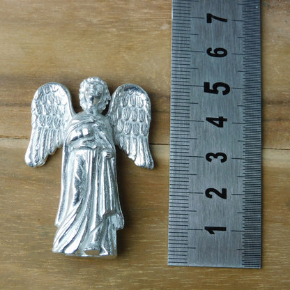 Guardian angel statuette, handmade in Fine Pewter by William Sturt