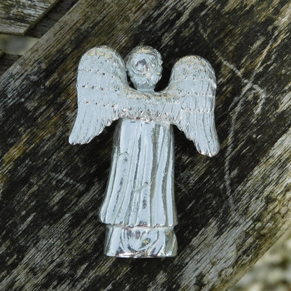Guardian angel statuette, handmade in Fine Pewter by William Sturt