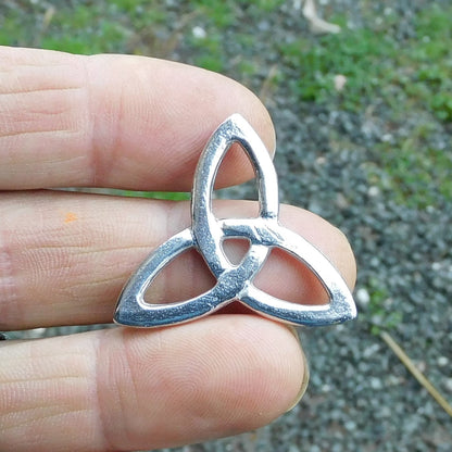 Triquetra Brooch (Trinity Knot), Handcast Pewter, Polished Finish