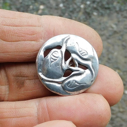 Three Ravens Brooch, Handcast Pewter, Polished Finish