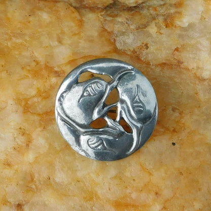 Three Ravens Brooch, Handcast Pewter, Polished Finish