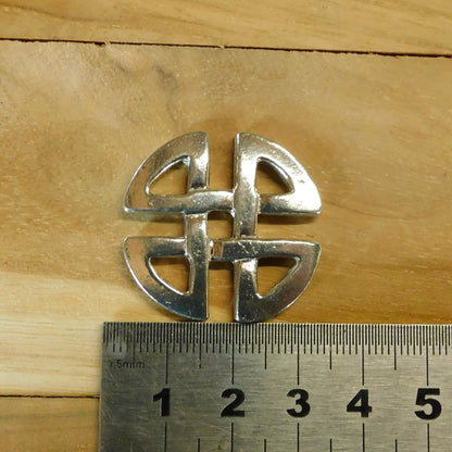 Celtic Love Knot Brooch, Handcast Pewter, Polished Finish