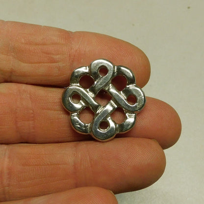 Celtic Knot Brooch (Round Knot Design), Handcast Pewter, Polished Finish