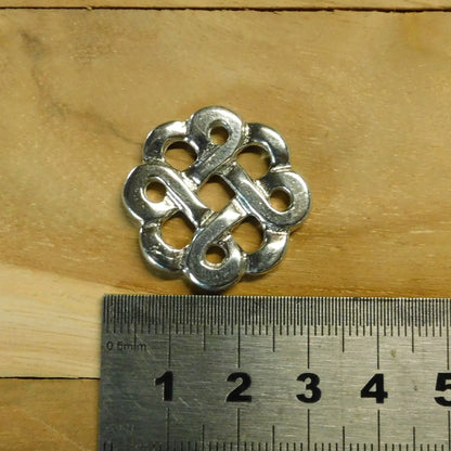Celtic Knot Brooch (Round Knot Design), Handcast Pewter, Polished Finish