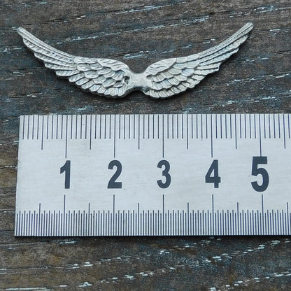 Angel Wings Brooch (Open), Handcast Pewter, Polished Finish