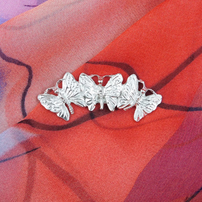 Three Butterflies Brooch, Gardeners Brooch, Butterfly Jewellery, Handmade in Fine Pewter by William Sturt