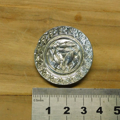 Celtic Raven Brooch, Handcast Pewter, Polished Finish