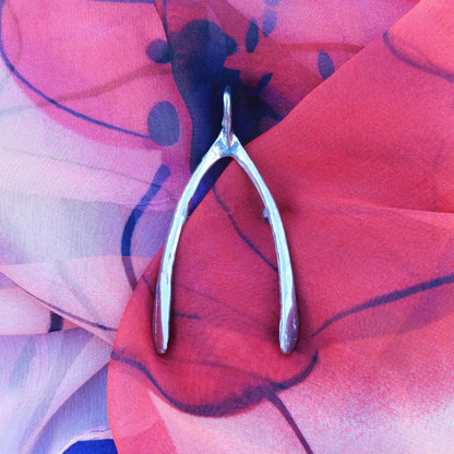 Wishbone Brooch, Handcast Pewter, Polished Finish
