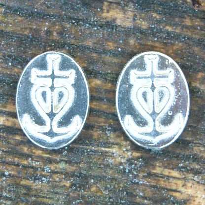 Camargue Cross Cufflinks, Handcast Pewter Cufflinks, Polished Finish