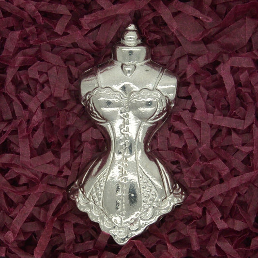 Bodice Brooch, Handcast Pewter, Polished Finish