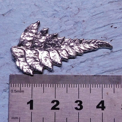 New Zealand Fern Pendant Necklace (Real Leaf Cast), Handcast Pewter Pendant on Adjustable Waxed Cord