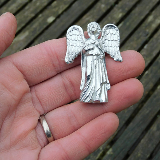 Guardian angel statuette, handmade in Fine Pewter by William Sturt