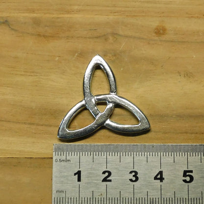 Triquetra Brooch (Trinity Knot), Handcast Pewter, Polished Finish
