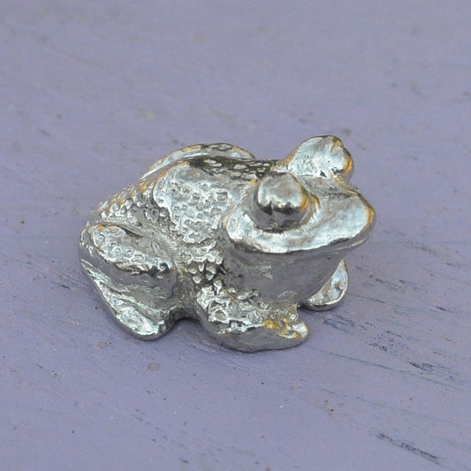 Frog Figurine, Frog Minature, Frog Totem, Lucky Pewter Frog, Handmade, in Fine Pewter, by William Sturt