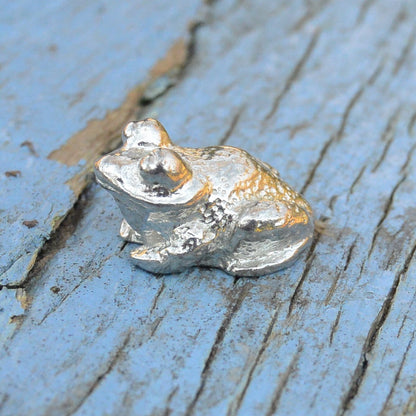 Frog Figurine, Frog Minature, Frog Totem, Lucky Pewter Frog, Handmade, in Fine Pewter, by William Sturt