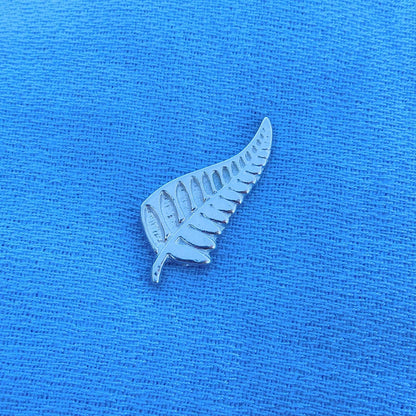 Silver Fern Brooch, Handcast Pewter, Polished Finish