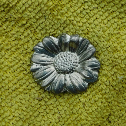 Wildflower Brooch, Handcast Pewter Brooch, Polished Finish