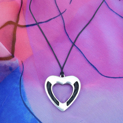 Horse Hair Heart Pendant Necklace, Personalised Keepsake Jewellery, Handcast Pewter with Cord or Chain Option