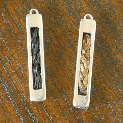 Horse Hair Bar Pendant Necklace, Personalised Keepsake Jewellery, Handcast Pewter, Adjustable Waxed Cord or Chain